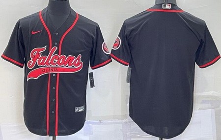 Men's Atlanta Falcons Blank Black Baseball Jersey