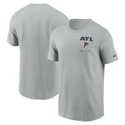 Men's Atlanta Falcons Gray Sideline Infograph Lockup Performance T Shirt