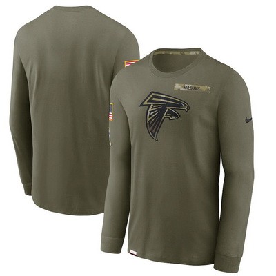 Men's Atlanta Falcons Olive 2021 Salute To Service Performance Long Sleeve T-Shirt