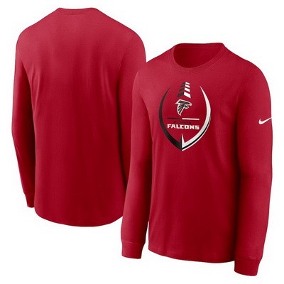 Men's Atlanta Falcons Red Icon Legend Logo Performance Long Sleeve T Shirt