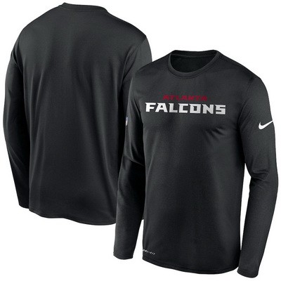 Men's Atlanta Falcons black Sideline Impact Legend Performance Long Sleeves T Shirt 624