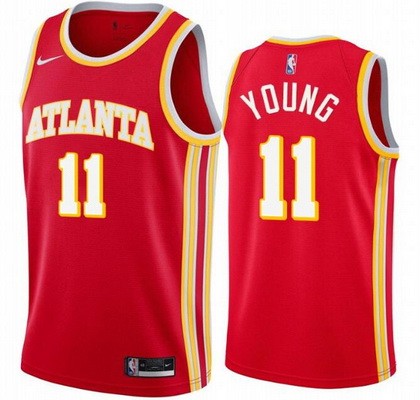 Men's Atlanta Hawks #11 Trae Young Red Icon Hot Press Jersey