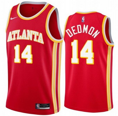 Men's Atlanta Hawks #14 Dewayne Dedmon Red Icon Hot Press Jersey