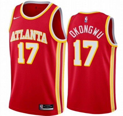 Men's Atlanta Hawks #17 Onyeka Okongwu Red Icon Hot Press Jersey