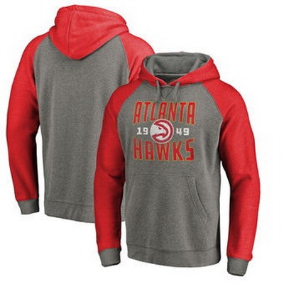 Men's Atlanta Hawks Gray Red 2 Printed Pullover Hoodie