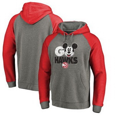 Men's Atlanta Hawks Gray Red Printed Pullover Hoodie