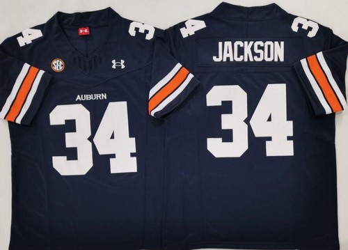 Men's Auburn Tigers #34 Bo Jackson Navy College Football Jersey
