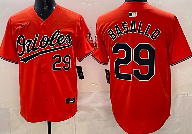 Men's Baltimore Orioles #29 Samuel Basallo Orange Limited Jersey