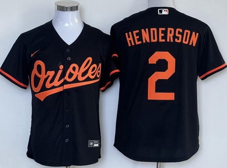 Men's Baltimore Orioles #2 Gunnar Henderson Black Cool Base Jersey
