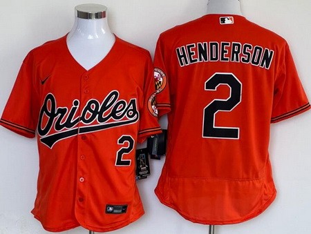 Men's Baltimore Orioles #2 Gunnar Henderson Orange Aulthentic Jersey