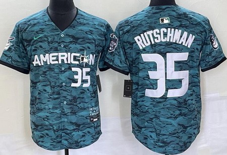 Men's Baltimore Orioles #35 Adley Rutschman Aqua 2023 All Star Cool Base Jersey