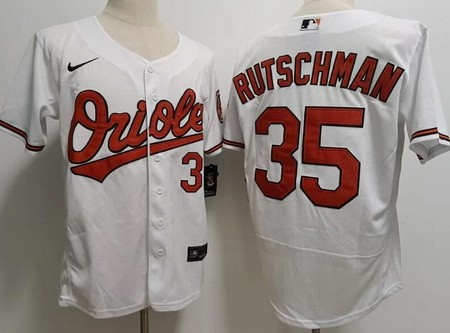 Men's Baltimore Orioles #35 Adley Rutschman White Authentic Jersey