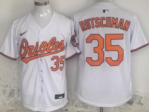 Men's Baltimore Orioles #35 Adley Rutschman White Limited Jersey