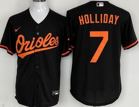 Men's Baltimore Orioles #7 Jackson Holliday Black Cool Base Jersey