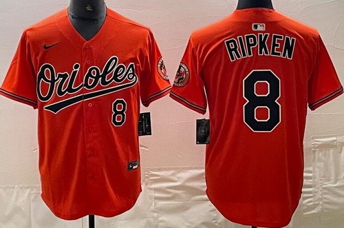 Men's Baltimore Orioles #8 Cal Ripken Orange Limited Jersey