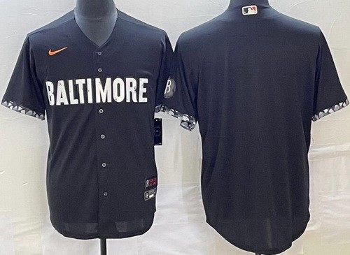 Men's Baltimore Orioles Blank Black 2023 City Connect Cool Base Jersey