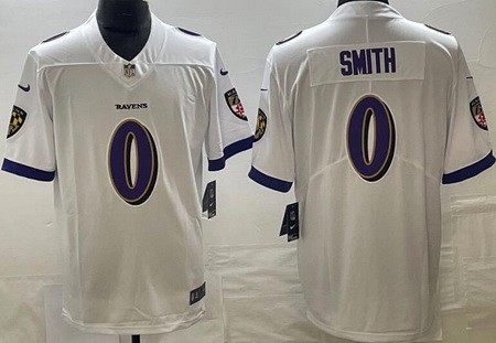 Men's Baltimore Ravens #0 Roquan Smith Limited White Vapor Jersey