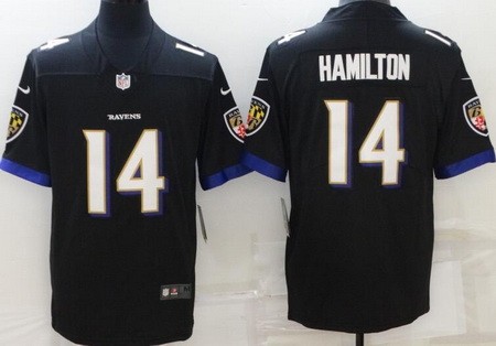 Men's Baltimore Ravens #14 Kyle Hamilton Limited Black Vapor Jersey