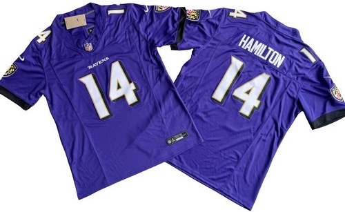 Men's Baltimore Ravens #14 Kyle Hamilton Limited Purple FUSE Vapor Jersey