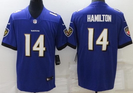 Men's Baltimore Ravens #14 Kyle Hamilton Limited Purple Vapor Jersey
