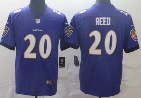Men's Baltimore Ravens #20 Ed Reed Limited Purple Vapor Untouchable Jersey