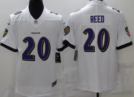 Men's Baltimore Ravens #20 Ed Reed Limited White Vapor Jersey