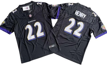Men's Baltimore Ravens #22 Derrick Henry Limited Black FUSE Vapor Jersey
