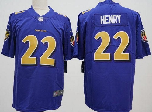 Men's Baltimore Ravens #22 Derrick Henry Limited Purple Alternate Vapor Jersey