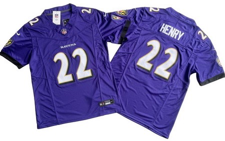 Men's Baltimore Ravens #22 Derrick Henry Limited Purple FUSE Vapor Jersey