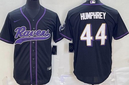 Men's Baltimore Ravens #44 Marlon Humphrey Limited Black Baseball Jersey