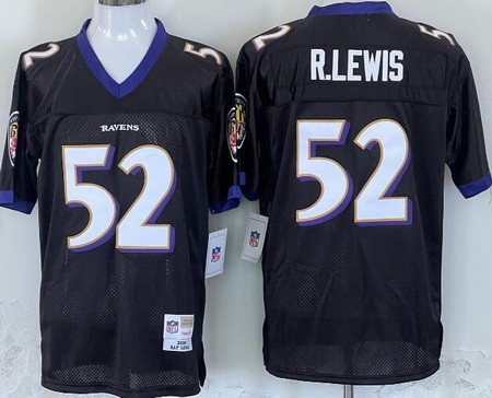 Men's Baltimore Ravens #52 Ray Lewis Black 2000 Throwback Jersey