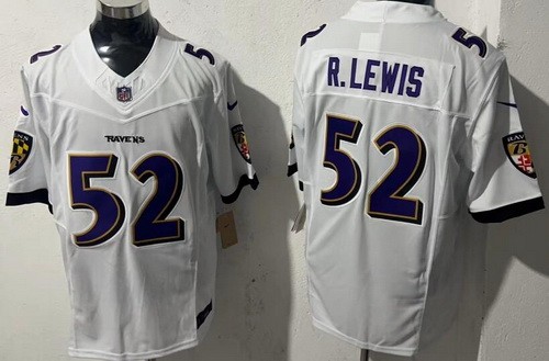 Men's Baltimore Ravens #52 Ray Lewis Limited White FUSE Vapor Jersey