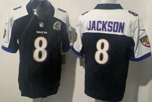 Men's Baltimore Ravens #8 Lamar Jackson Limited Black Thanksgiving Fashion Vapor Jersey