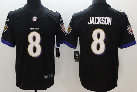 Men's Baltimore Ravens #8 Lamar Jackson Limited Black Vapor Untouchable Jersey