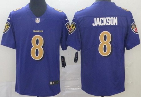 Men's Baltimore Ravens #8 Lamar Jackson Limited Purple Rush Color Jersey