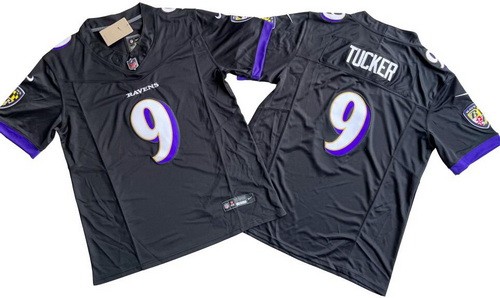 Men's Baltimore Ravens #9 Justin Tucker Limited Black FUSE Vapor Jersey