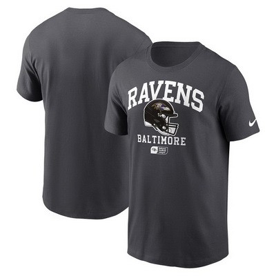 Men's Baltimore Ravens Anthracite Helmet Essential T Shirt