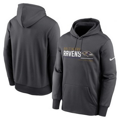 Men's Baltimore Ravens Anthracite Prime Logo Name Split Pullover Hoodie