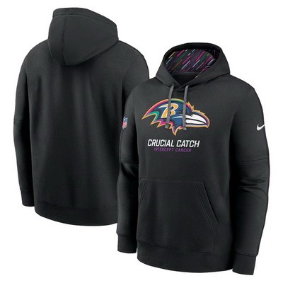 Men's Baltimore Ravens Black 2024 Crucial Catch Club Pullover Hoodie