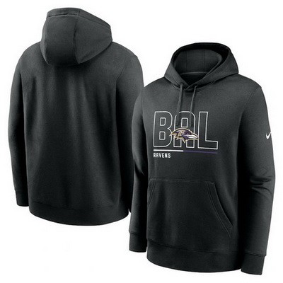 Men's Baltimore Ravens Black City Code Club Fleece Pullover Hoodie