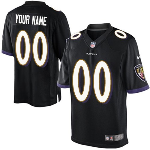 Men's Baltimore Ravens Customized Game Black Jersey