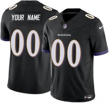 Men's Baltimore Ravens Customized Limited Black FUSE Vapor Jersey
