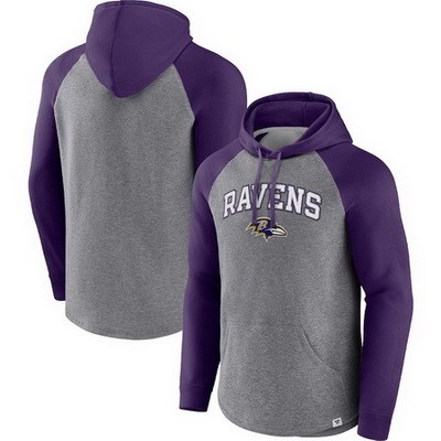 Men's Baltimore Ravens Gray By Design Raglan Pullover Hoodie