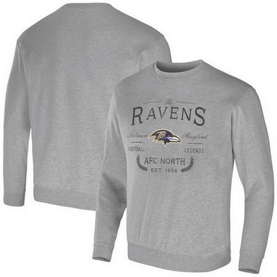 Men's Baltimore Ravens Gray Gray NFL x Darius Rucker Collection Pullover Sweatshirt