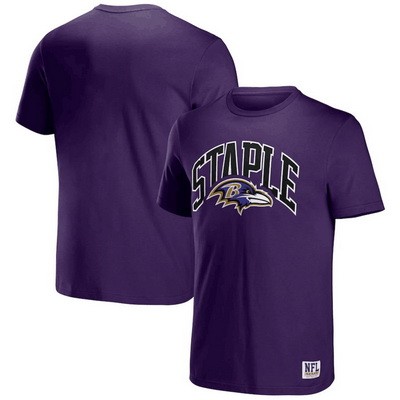 Men's Baltimore Ravens PurpleNFL x Staple Logo Lockup T Shirt