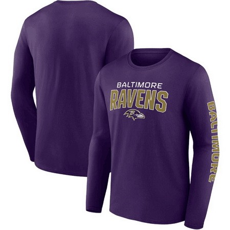 Men's Baltimore Ravens Purple Go the Distance Long Sleeve T Shirt