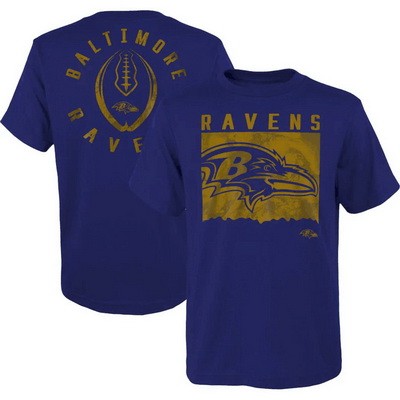 Men's Baltimore Ravens Purple Liquid Camo Logo T Shirt