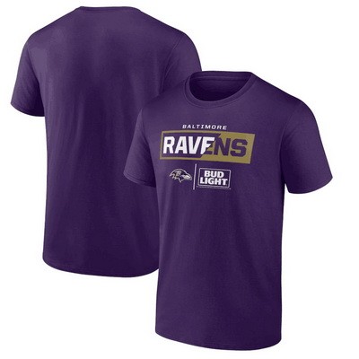 Men's Baltimore Ravens Purple NFL x Bud Light T Shirt