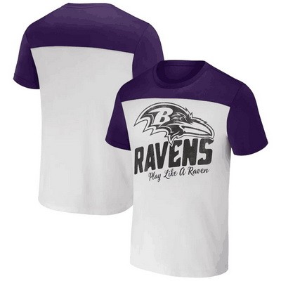 Men's Baltimore Ravens White NFL x Darius Rucker Collection Colorblocked T Shirt