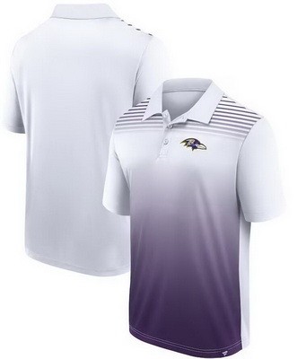 Men's Baltimore Ravens White Purple Sandlot Game Polo